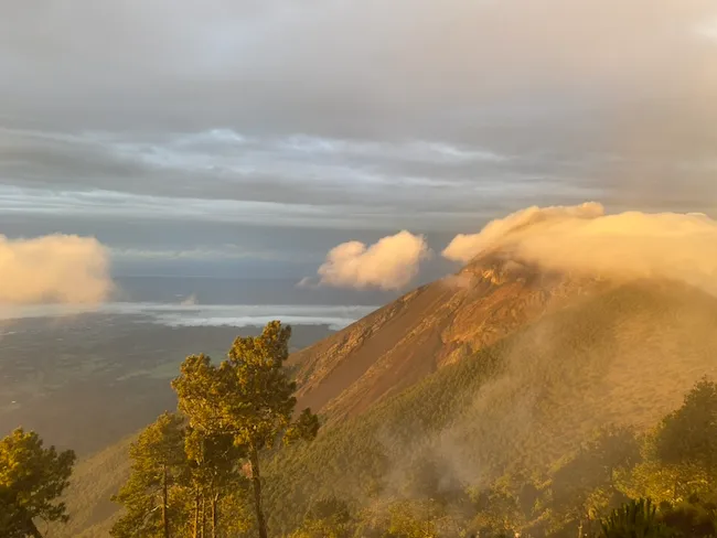 Fuego on sunrise. The clouds cleared quickly